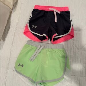 Under Armour Black and Green Athletic Shorts